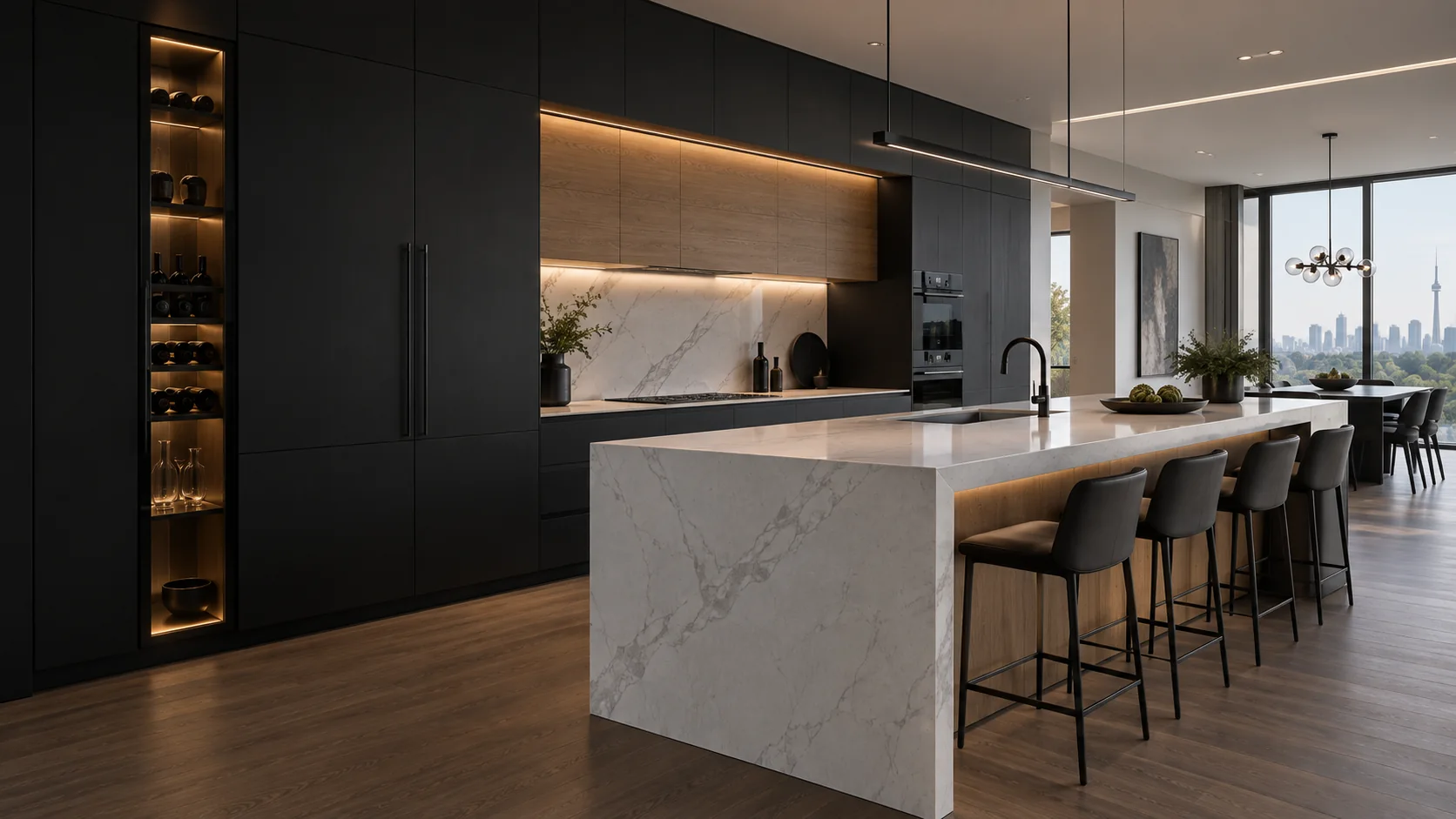 Flat-panel custom kitchen doors